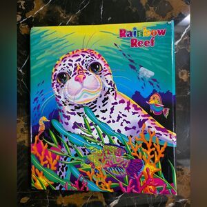 Vintage LISA FRANK Seal Rainbow Reef 3-Ring Binder Portfolio 2.5'